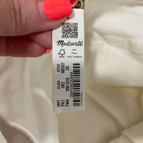 Madewell The Perfect Vintage White Jean Size 28 NWT - Picture 7 of 11